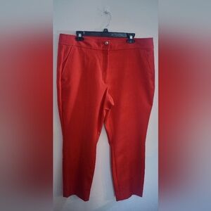 WHBM White House Black Market Tailored Red Ankle Pants, Size 16